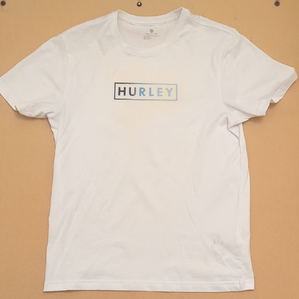 Hurley White and Blue Logo Men's T-Shirt